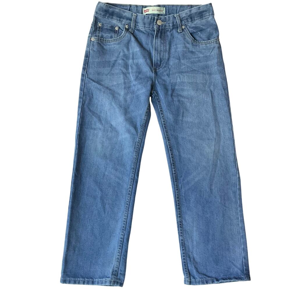 Levi’s Big Boy’s Waxed Denim Straight Jeans size 12 Husky (W32” x L27”), Blue